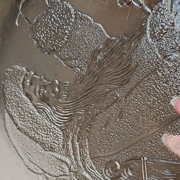 Vintage. Santa/Noel 13" Glass Serving Platter - Picture 5 of 6